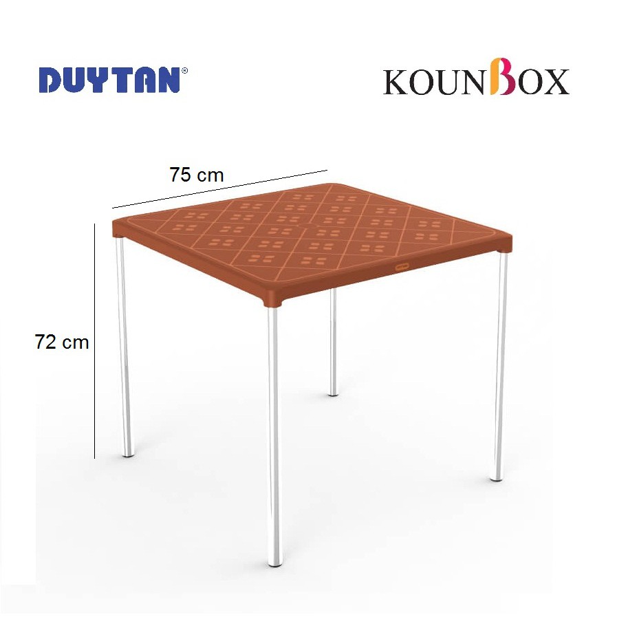 Bàn nhựa vuông chân inox cao cấp Duy Tân ( 75 x 75 x 72 cm) | BigBuy360 - bigbuy360.vn
