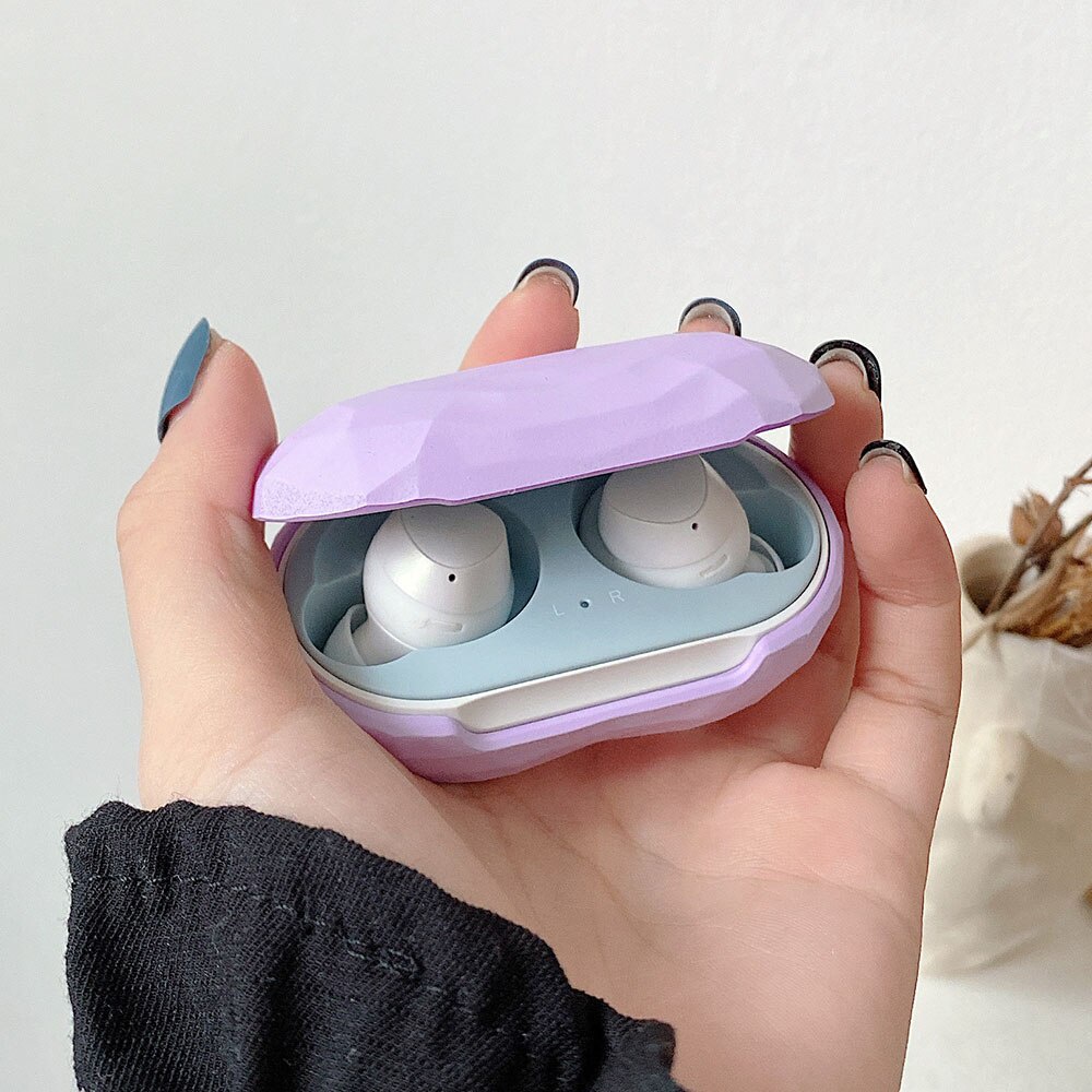 Vỏ bọc bảo vệ hộp sạc tai nghe Samsung Galaxy Buds/ Galaxy Buds Plus bằng nhựa cứng họa tiết vân kim cương màu nhám