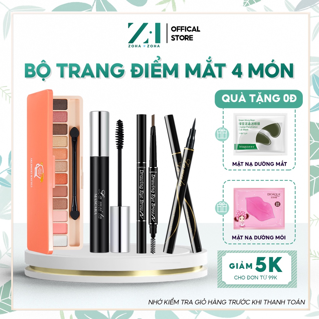 Bộ trang điểm mắt 4 món LAMEILA makeup thần thánh  Phấn mắt, Chì kẻ mày, Bút dạ kẻ mắt, Mascara ZOHA