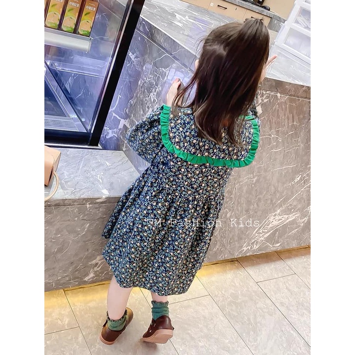 Váy hoa nhí cổ thủy thủ cho bé