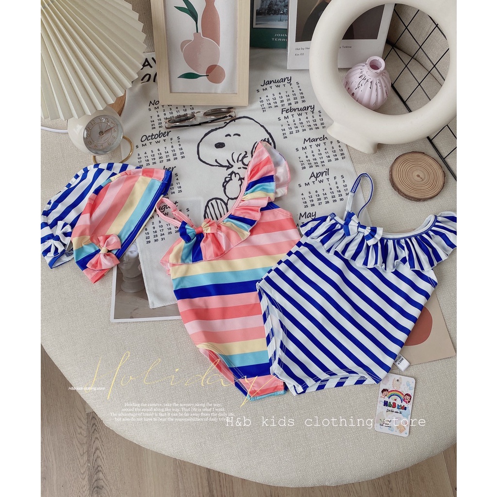 BIKINI_ đồ bơi áo tắm cho bé gái kèm mũ tròn xinh xắn BKS 653