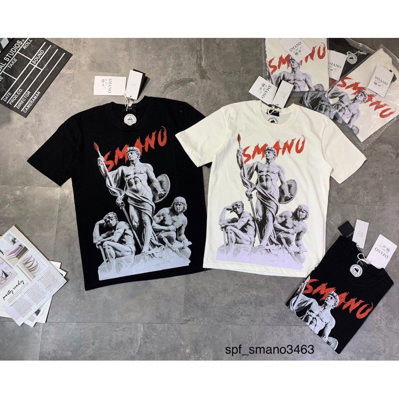 Áo Thun Nam Nữ SMANO 3 lực sĩ Streetwear Áo Phông Nam Form Rộng Basic Cotton Oversize