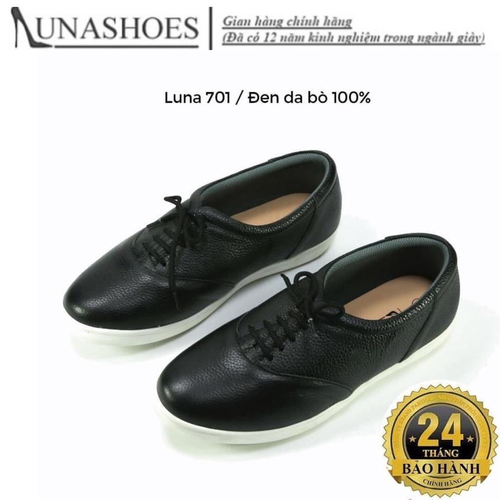Giày Slip on nữ - Giày lười da nữ Lunashoes (701) tăng chiều cao - Chất liệu da bò sẵn hàng