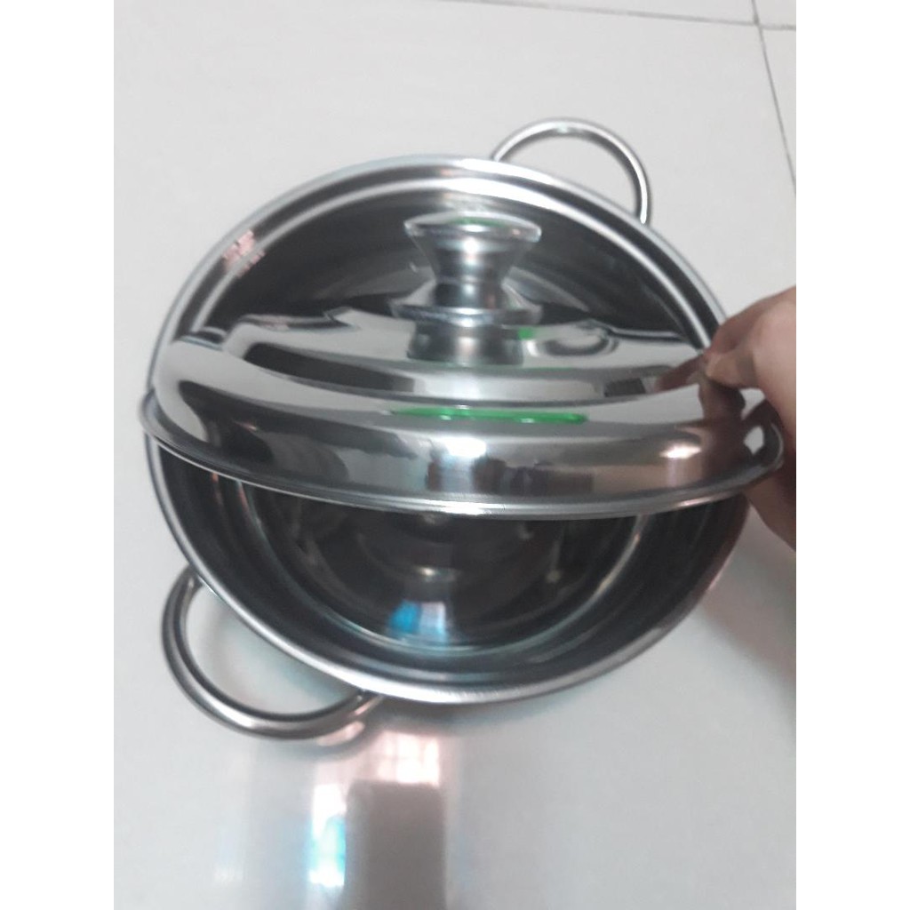 Nồi Lẩu inox dày 6zem nắp kính và inox (nhiều size)