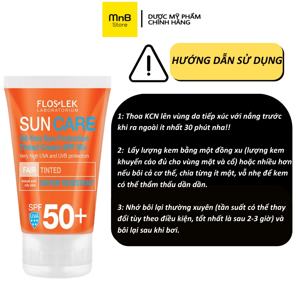 Kem chống nắng Floslek Oil Free Sun Protection Tinted Cream SPF 50+ 50ml