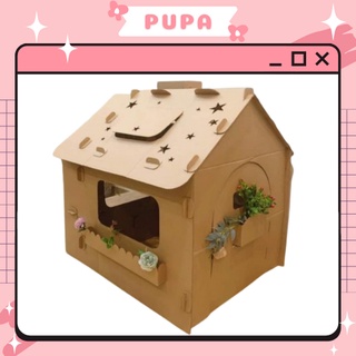 Nhà bìa giấy carton lắp ghép Pupa, đồ chơi ngoài trời cho bé