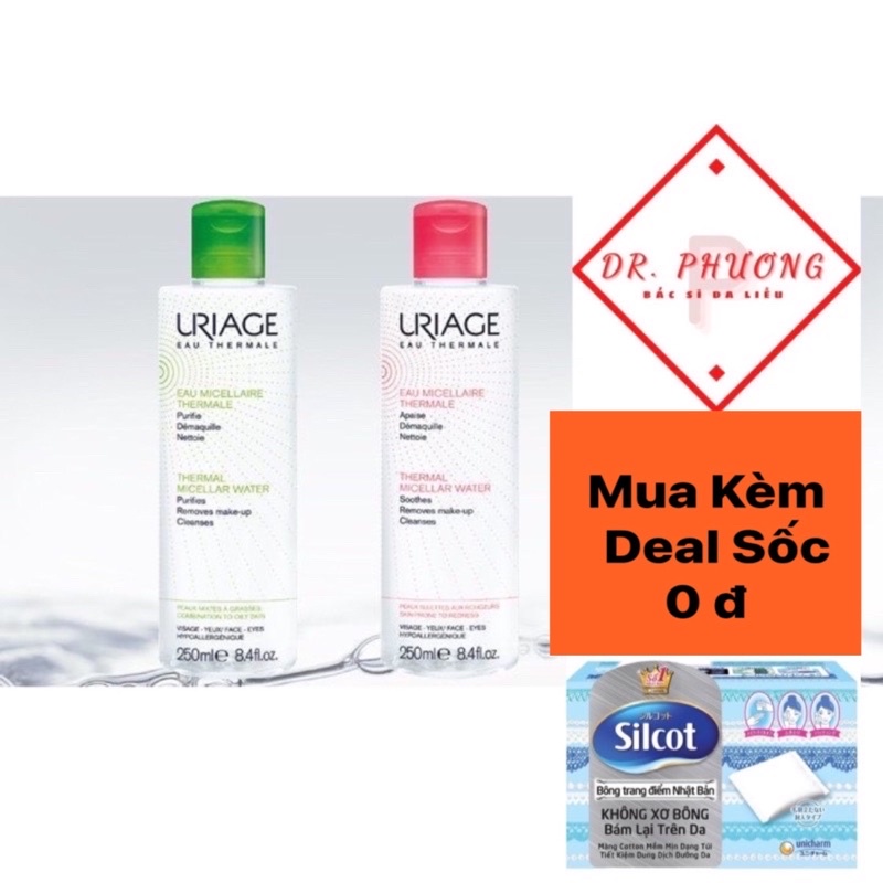 Nước tẩy trang Uriage 250ml ( da dầu, da nhạy cảm, da khô, da hôn hợp)