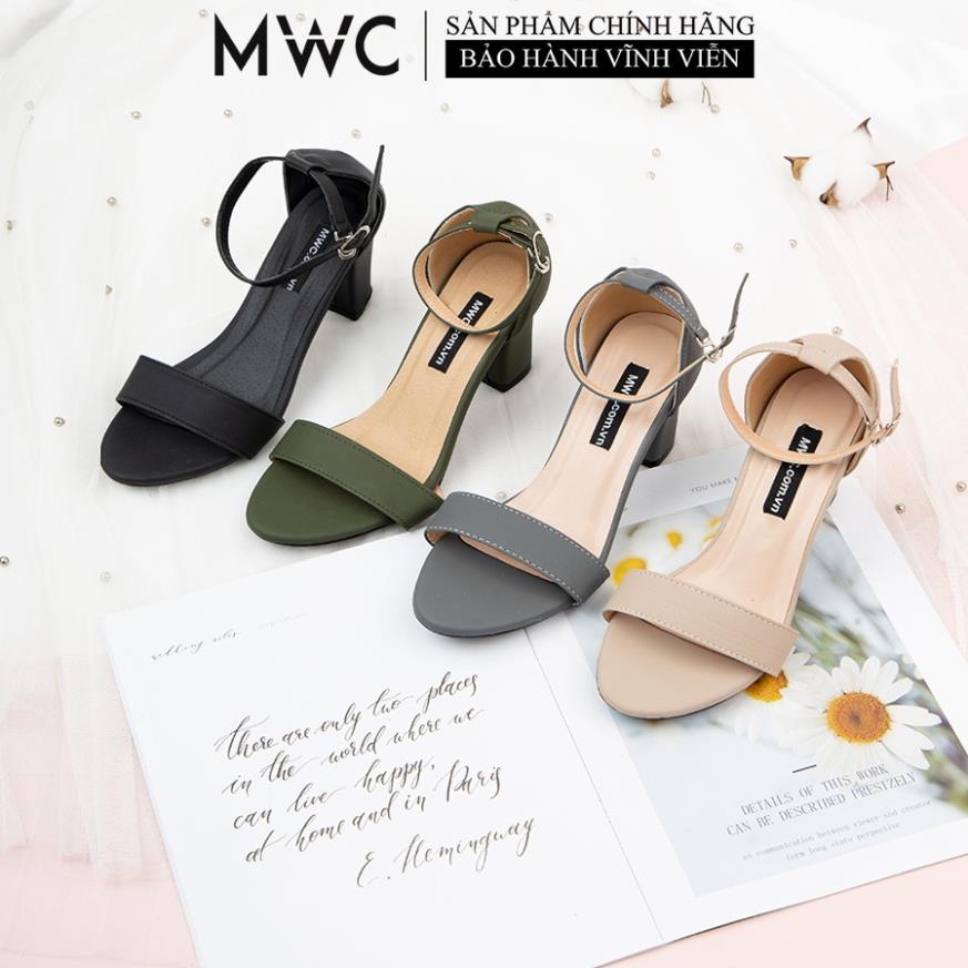 Giày Cao Gót Công Sở Thời Trang MWC Quai Ngang Đế Trụ Hở Mũi Cao 7CM NUCG- 3548 "