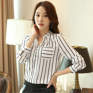 Áo sơ mi nữ kẻ sọc chất đẹp SM005