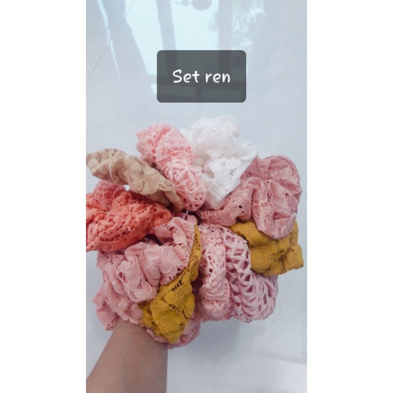 Scrunchies thun cột tóc ren dễ thương
