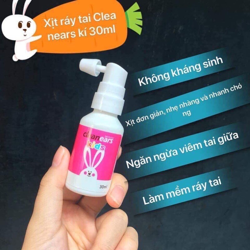 Xịt tan ráy tai Clean ears cho bé hàng Úc 30ml