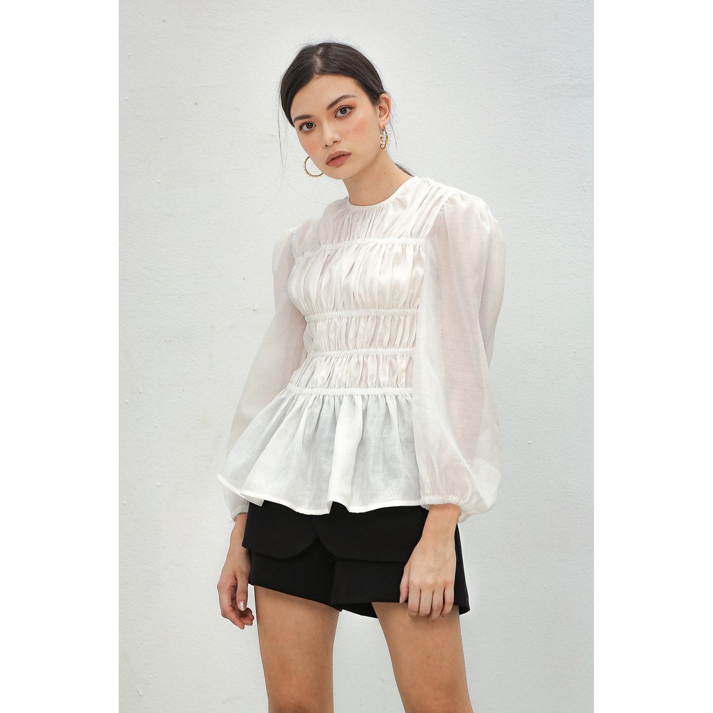 Áo Ghép Voan Phối Thun Fedilia Blouse Nữ AT MODA DE LITA