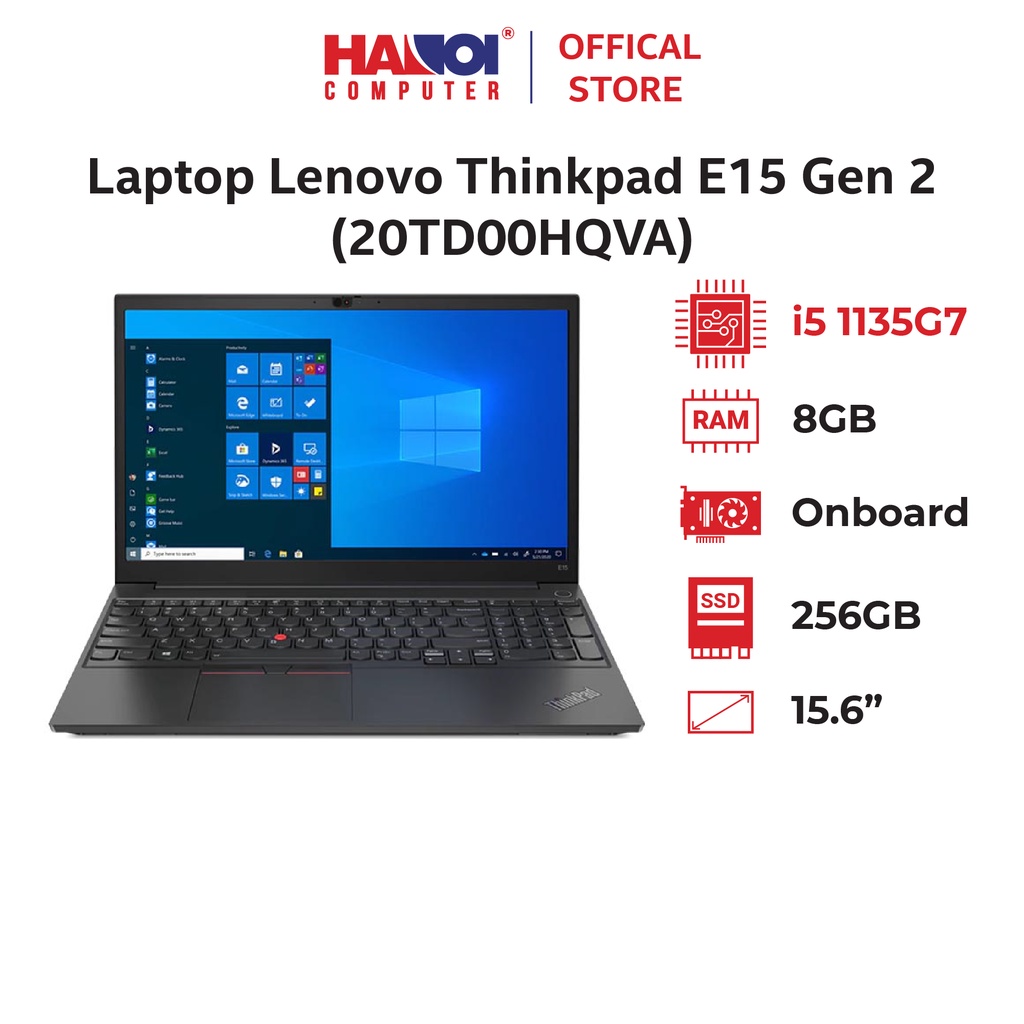 Laptop Lenovo Thinkpad E15 Gen 2 (20TD00HQVA) (i5 1135G7/8GB RAM/256GB SSD/15.6 FHD/Dos/Đen)