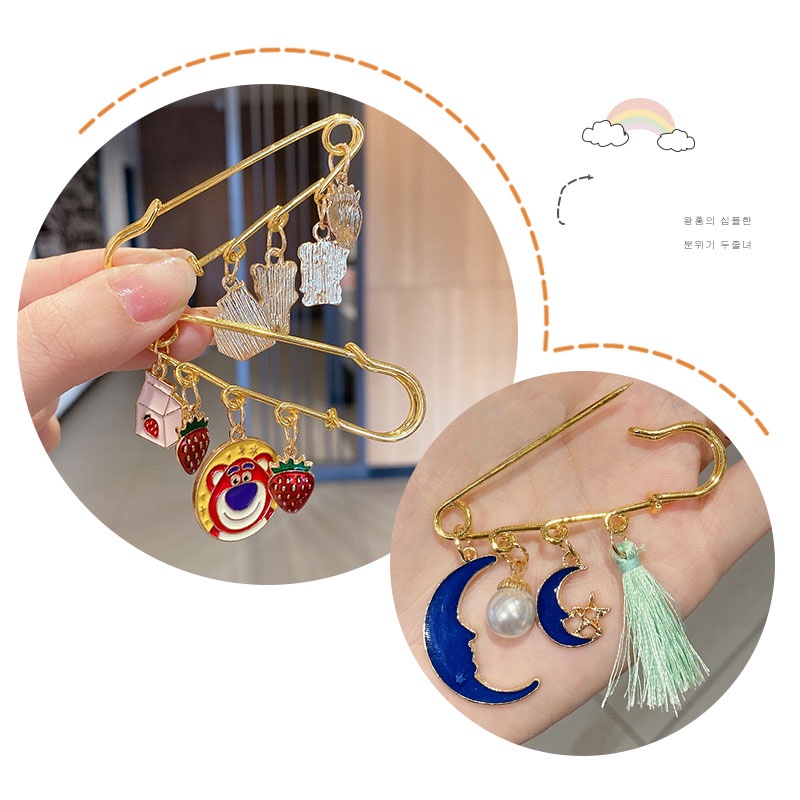 Ghim cài áo phong cách hoạt hình đáng yêu cho nữ