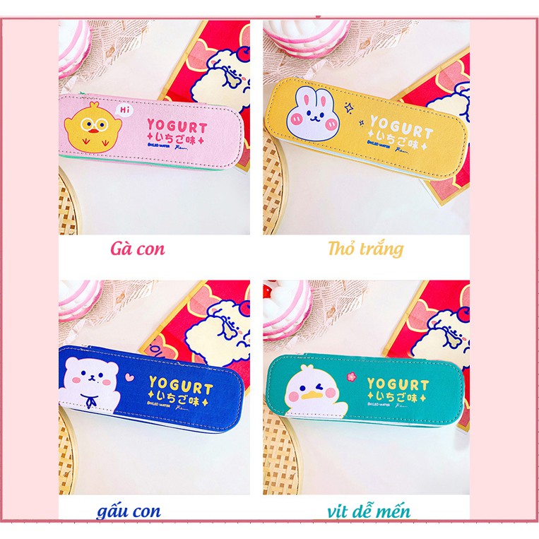 Hộp bút Hộp canvas động vật cỡ lớn 2 ngăn đa năng đựng bút,mỹ phẩm và các loại đồ dùng học tập phong cách Hàn QuốcVPP42