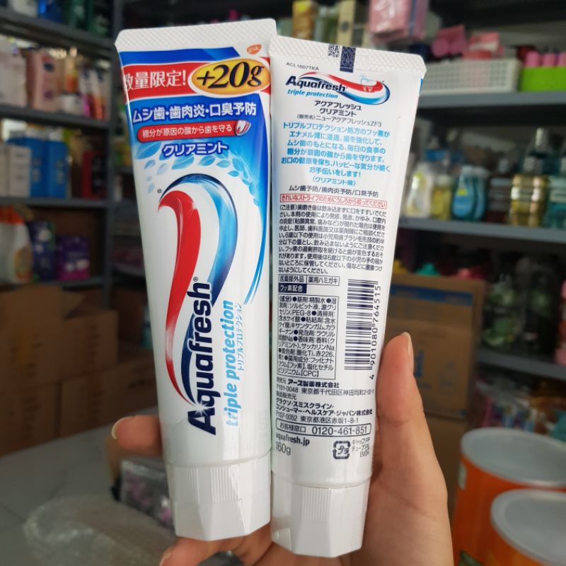 Kem đánh răng Aquafresh phòng ngừa sâu răng hôi miệng nhật 160gr