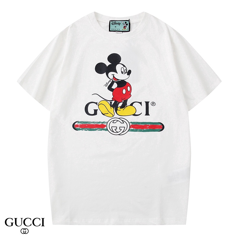 Gucci Chuột Mickey (tag + Nhãn) Áo Thun cotton unisex