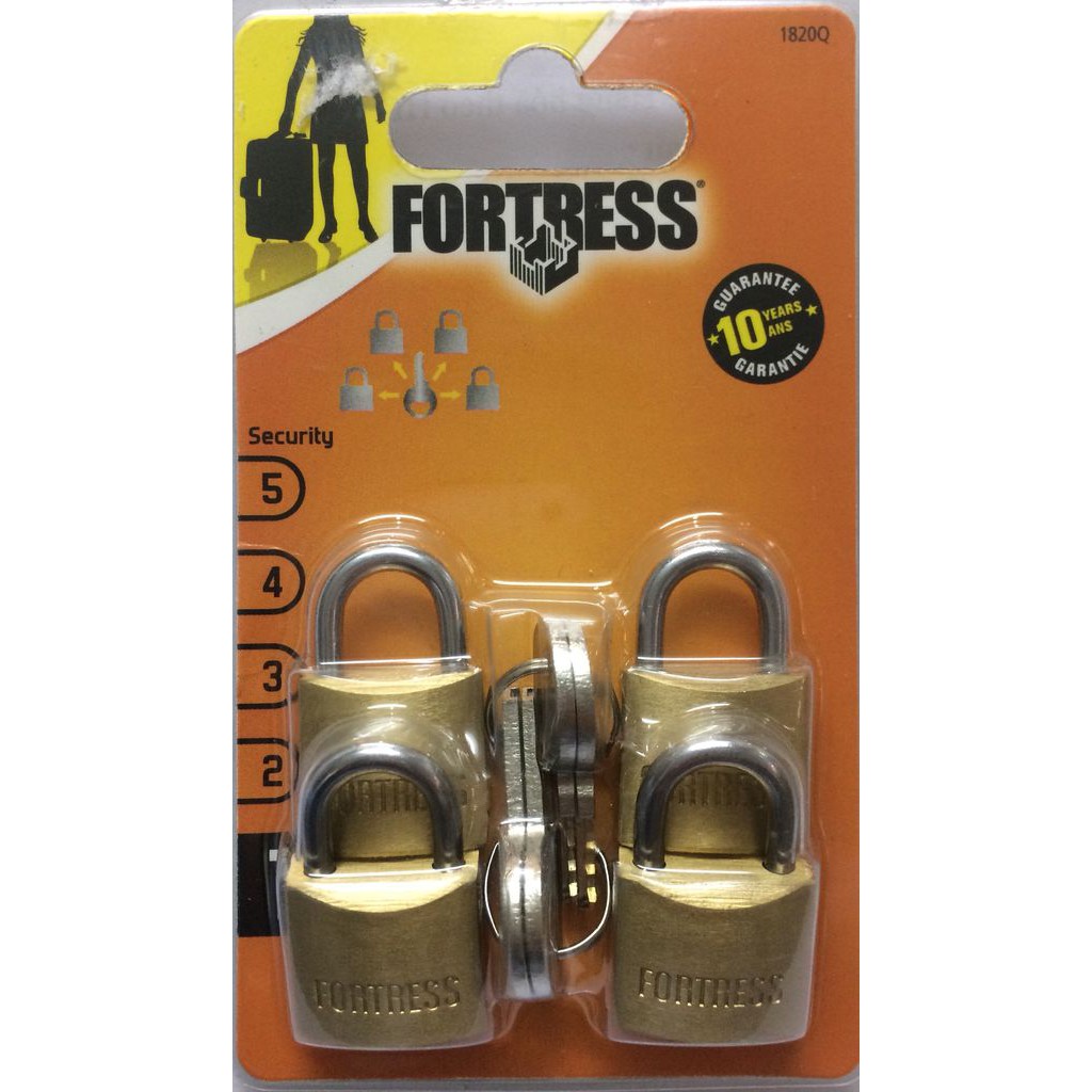 [Hỏa tốc HCM] Bộ 4 ổ khóa vali Fortress 1820 Q thân đồng 20mm - khóa hành lý - MSOFT