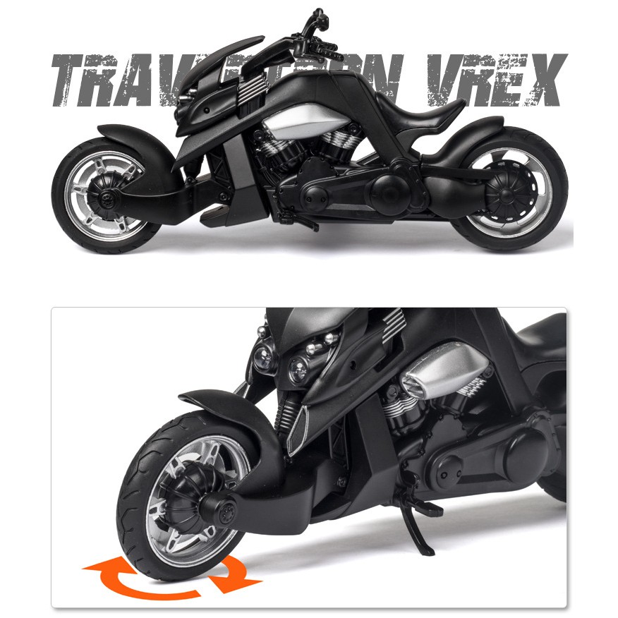 Mô hình xe Moto VRex Travertson tỉ lệ 1:12 phong cách mạnh mẽ, lấy cảm hứng từ khủng long