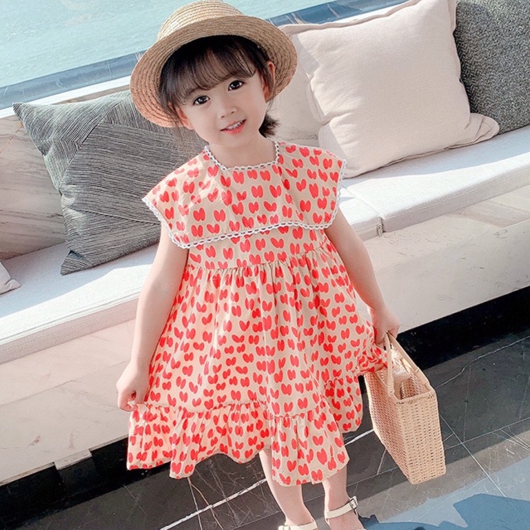 Váy Bé Gái Dáng Xòe Phối Cổ Thủy Thủ Siêu Xinh - V43 - Babi mama