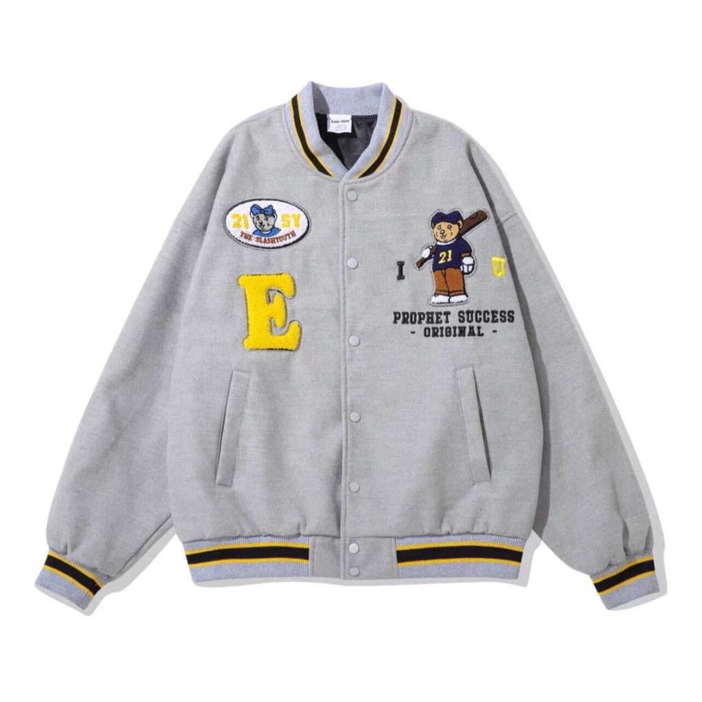 Áo Khoác Nỉ Ngoại Nam Nữ Áo Bomber Nỉ Chữ E Unisex Form Rộng Hàng Hot Trend | BigBuy360 - bigbuy360.vn