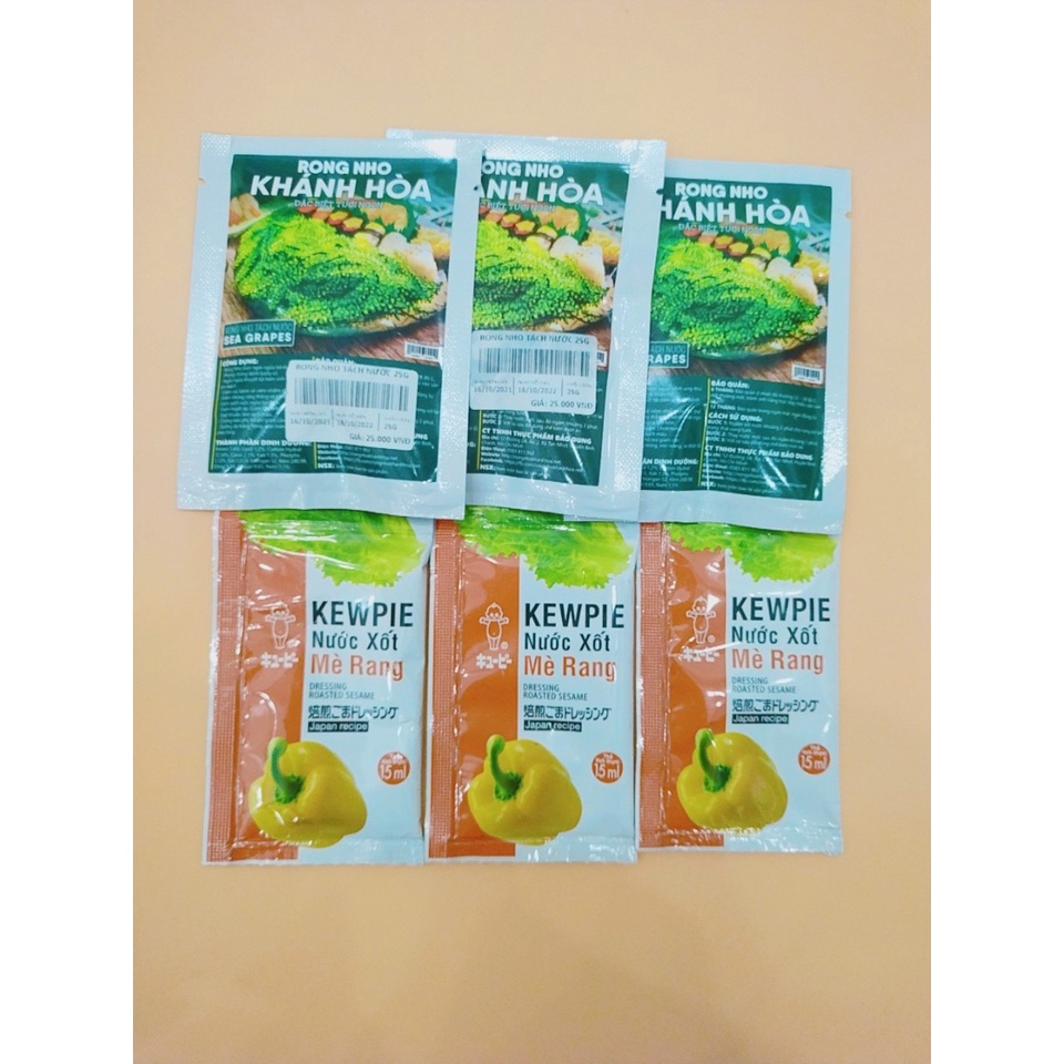 (Combo) rong nho tách nước khánh hòa 25gr + 1 gói mè rang kewpie 15ml | BigBuy360 - bigbuy360.vn