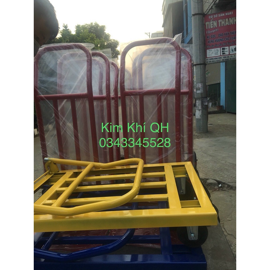 Xe đẩy hàng, xe kéo hàng 4 bánh gấp gọn tải trọng 300kg - 500kg chất lượng giá rẻ