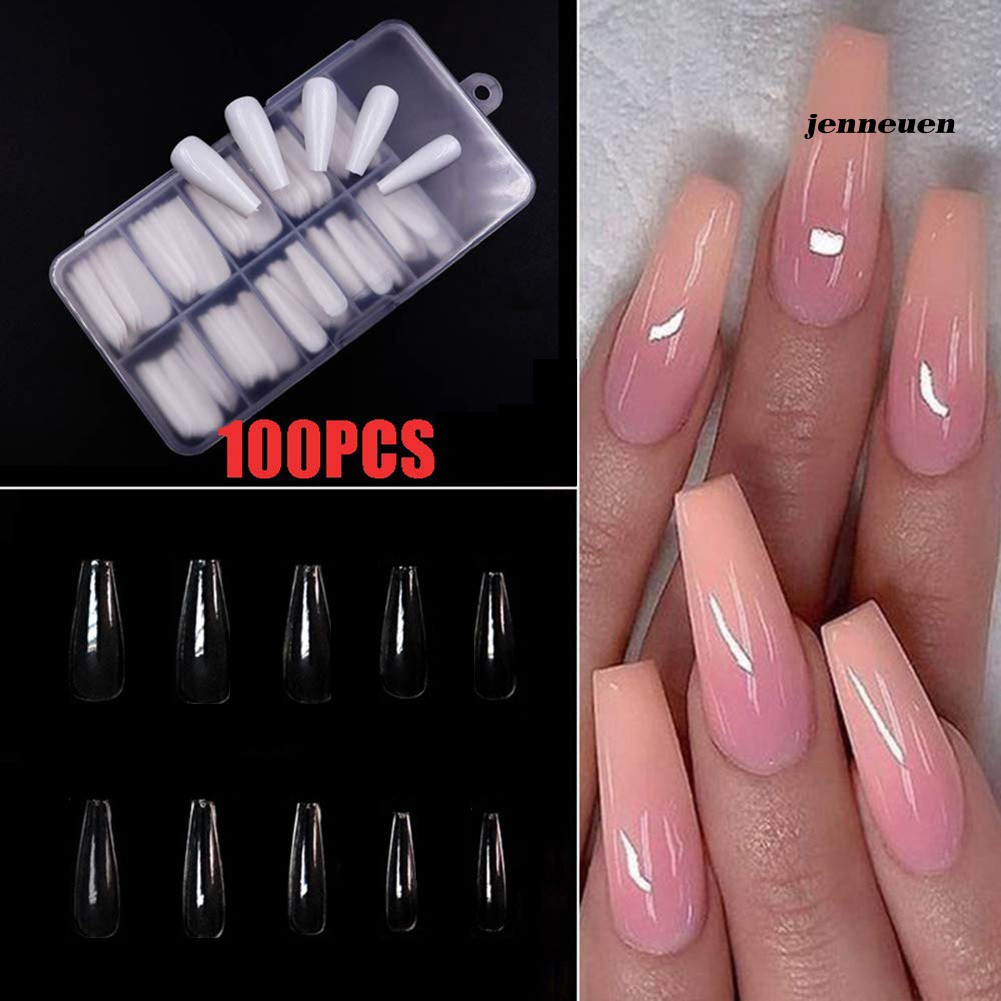 Set 100 móng tay giả tạo nhiều kiểu móng trang trí xinh xắn thời trang