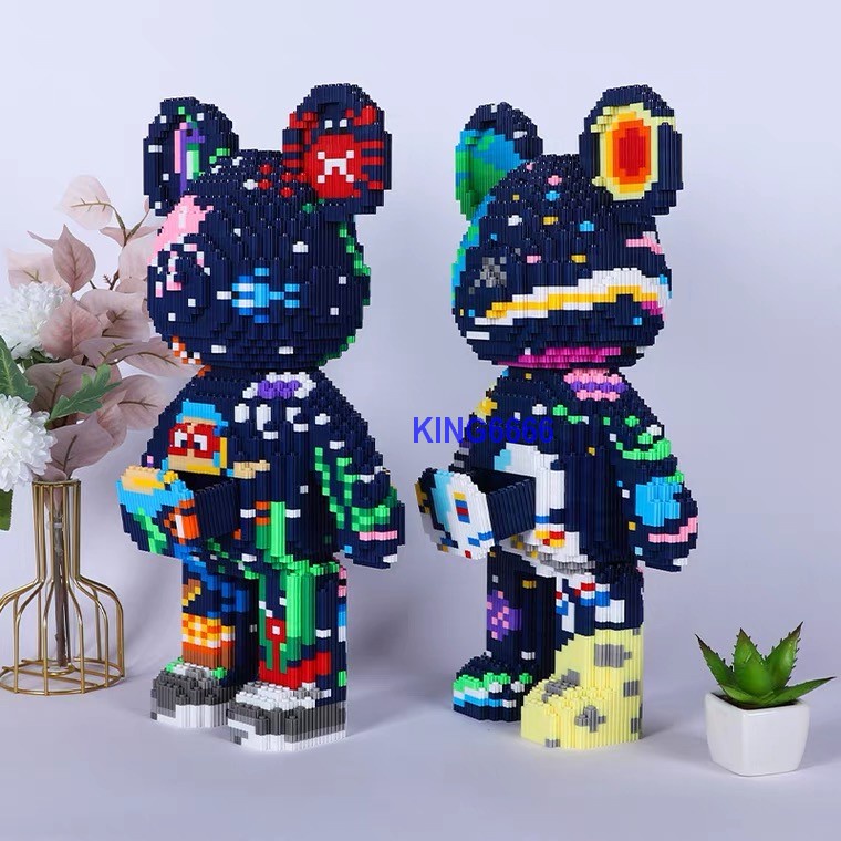 Xếp hình Gấu Bearbrick 45cm  Đồ chơi lắp ráp mô hình cỡ lớn Hàng Đẹp bear bricK