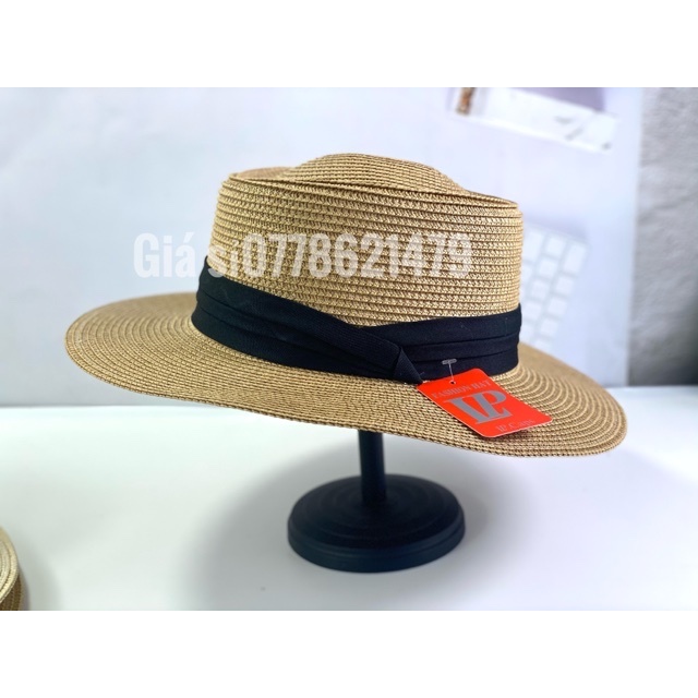 [hình thật] Mũ cối hàn quốc - nón cói du lịch đai đen xinh xẳn cực đẹp