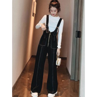 Quần ống rộng có dây đeo hàng Quảng Châu