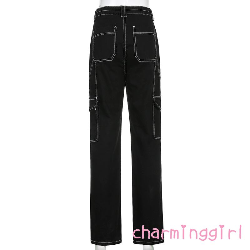 Quần Dài Jean Ống Rộng Thời Trang Cá Tính Cho Nữ