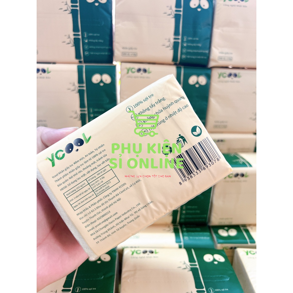 Thùng 30 gói/300 tờ/4 lớp Giấy ăn Gấu Trúc YCOOL/khăn giấy rút mịn, dai, không mùi, không chất tẩy trắng Store4girls