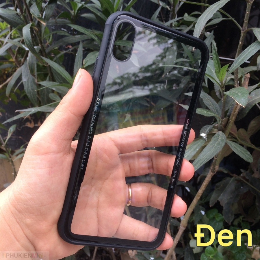 Ốp lưng Cafele nắp kính cường lực trong suốt không ố, viền màu dẻo chống sốc cho iPhone XS Max 6.5