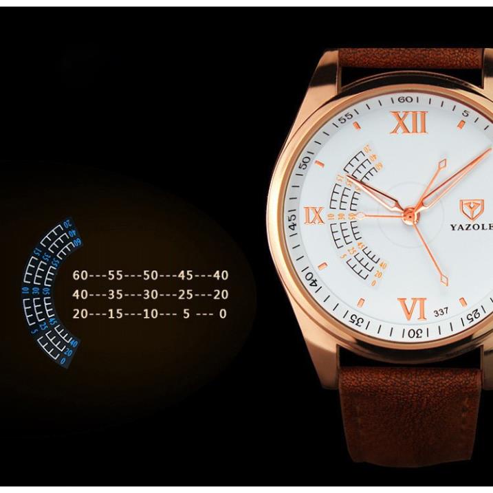 Đồng hồ nam Yazole 337 Dây da kiểu dáng độc đáo . | BigBuy360 - bigbuy360.vn