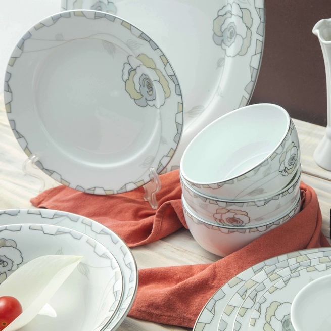 Tô choãng hoa 02 - Tô dùng đựng canh bằng sứ cao cấp Long Phương