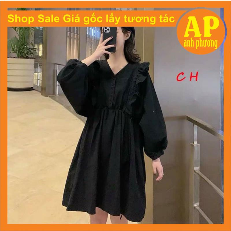 Váy Babydoll Trắng Đen tay bồng cánh dơi🦋 Đầm Nữ Tay Bồng Dáng Suông 🦋 Đầm nữ xòe | BigBuy360 - bigbuy360.vn