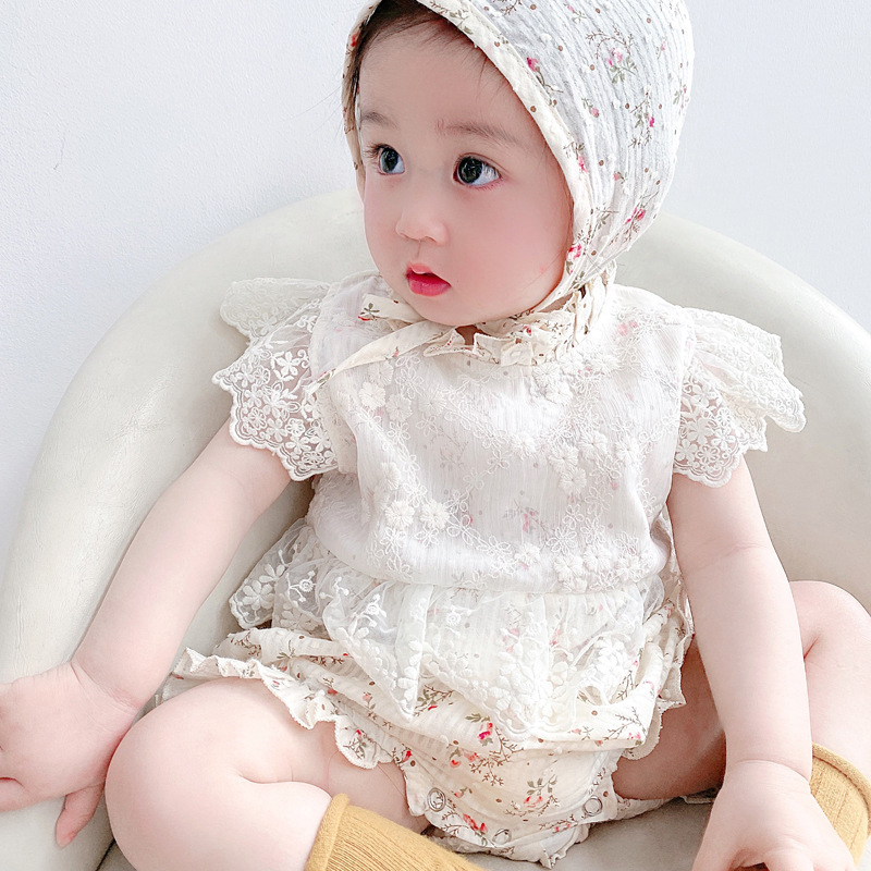 Jumpsuit Ngắn Tay Họa Tiết In Hoa Cho Bé 2021