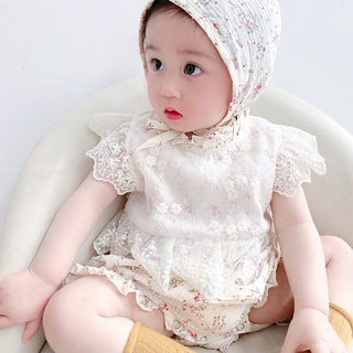Jumpsuit ngắn tay họa tiết in hoa cho bé 2021