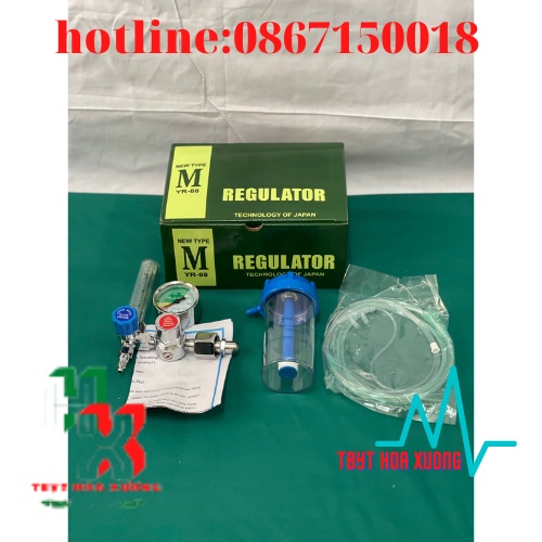 Đồng Hồ Oxy Thở Kimura Chính Xác An Toàn Chất Lượng Trọn Bộ 3 Món Đồng Hồ + Cốc Tạo Ẩm + Ống Dẫn Khí