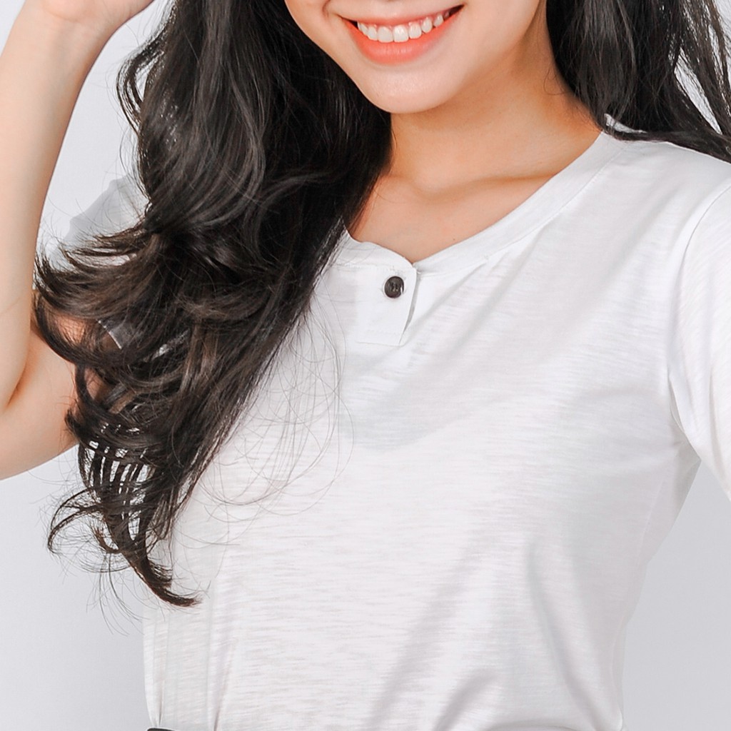 Áo thun thời trang Eden form suông tay ngắn cổ tròn đính nút chất liệu cao cấp freesize thoáng mát - AT081