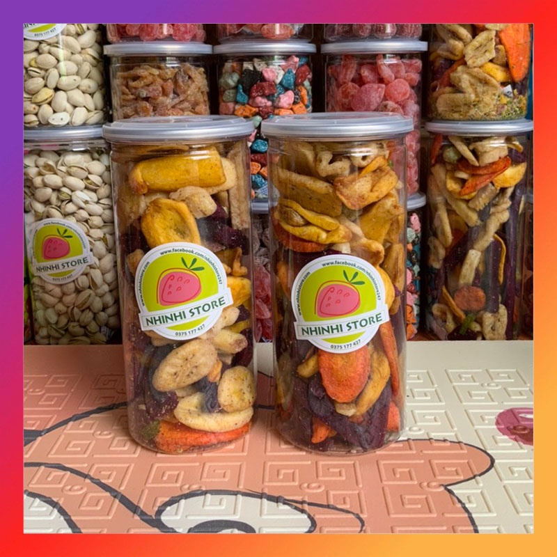 Trái Cây Sấy Thập Cẩm (Rau Củ Quả Sấy) - Hàng Loại 1 - Đặc Sản Đà Lạt - Bịch 500g - Trái Cây Sấy Nhi Nhi Store