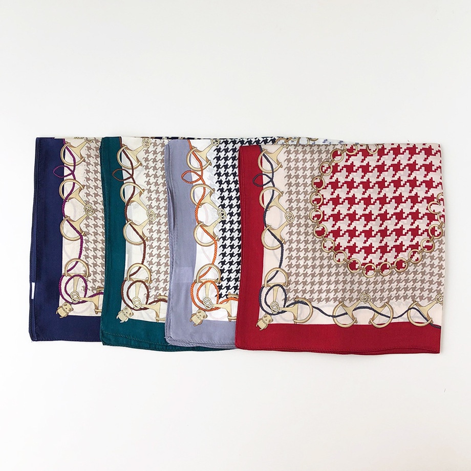 Khăn vuông lụa 70cm nữ công sở đẹp cao cấp- khăn turban quấn túi quấn tóc làm áo yếm- Bé Gấu