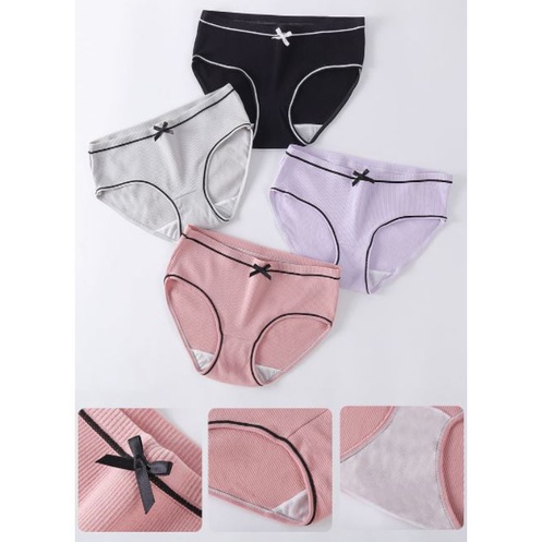 Quần lót nữ Cotton tăm Gân cao cấp kháng khuẩn, mềm mại.