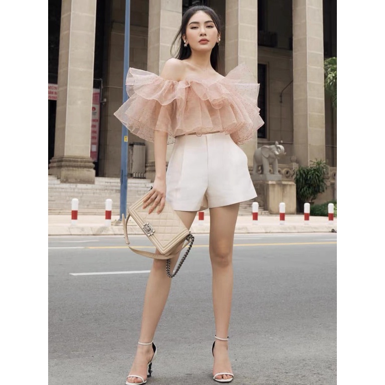 [FREE SHIP] SÉT ÁO BI XỐP PHỐI QUẦN TAFAT TRỄ VAI TIỂU THƯ SANG CHẢNH CUỐN HÚT NGỜI NGỢI PU