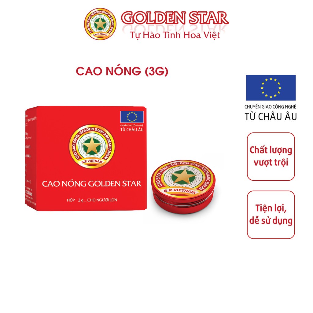 [Rẻ vô địch] [Chính hãng] Combo 10 Hũ Cao Sao Vàng Golden Star Giảm Nhức Đầu Sổ Mũi Cảm Cúm - Tự Hào Tinh Hoa Việt (3g)