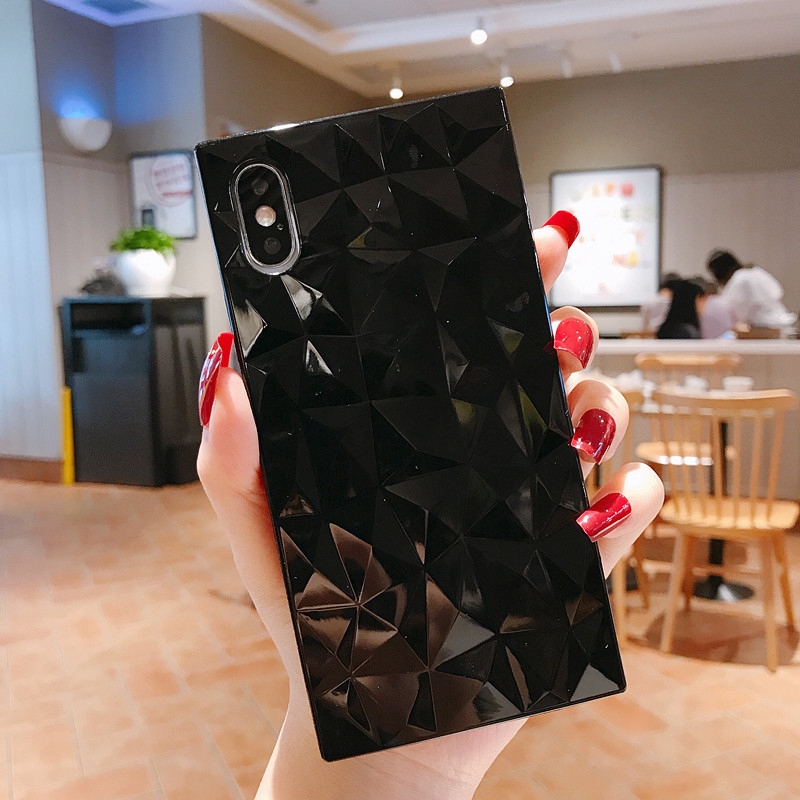 Ốp điện thoại vuông họa tiết kim cương dành cho iPhone 12 11 Pro Max XsMax XR XS X 6 6S Plus 7 8 Plus | BigBuy360 - bigbuy360.vn