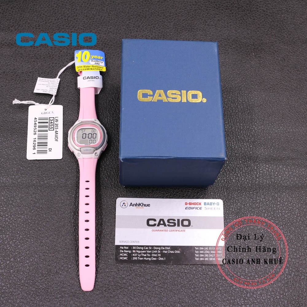 Đồng Hồ Nữ Casio LW-203-4AVDF Dây Nhựa Pin 10 Năm