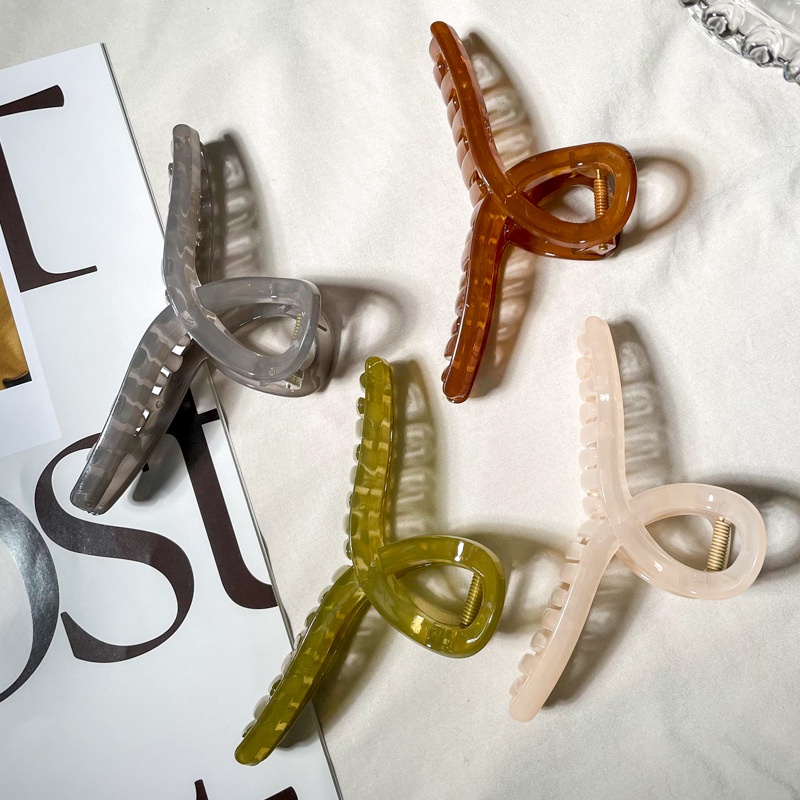 Kẹp Tóc Móng Vuốt Cỡ Lớn Bằng Nhựa Resin Đơn Giản Thời Trang Phong Cách Hàn Quốc Cho Nữ