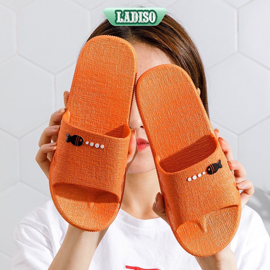 Dép nữ quai ngang LADISO chất liệu cao su non  êm chân mang trong nhà tolet chống trượt - TT371
